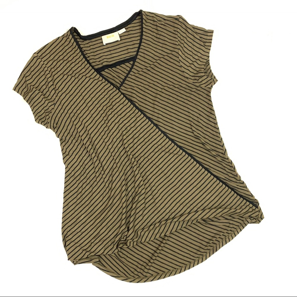 Anthropologie Maeve V-Neck Top Striped Large